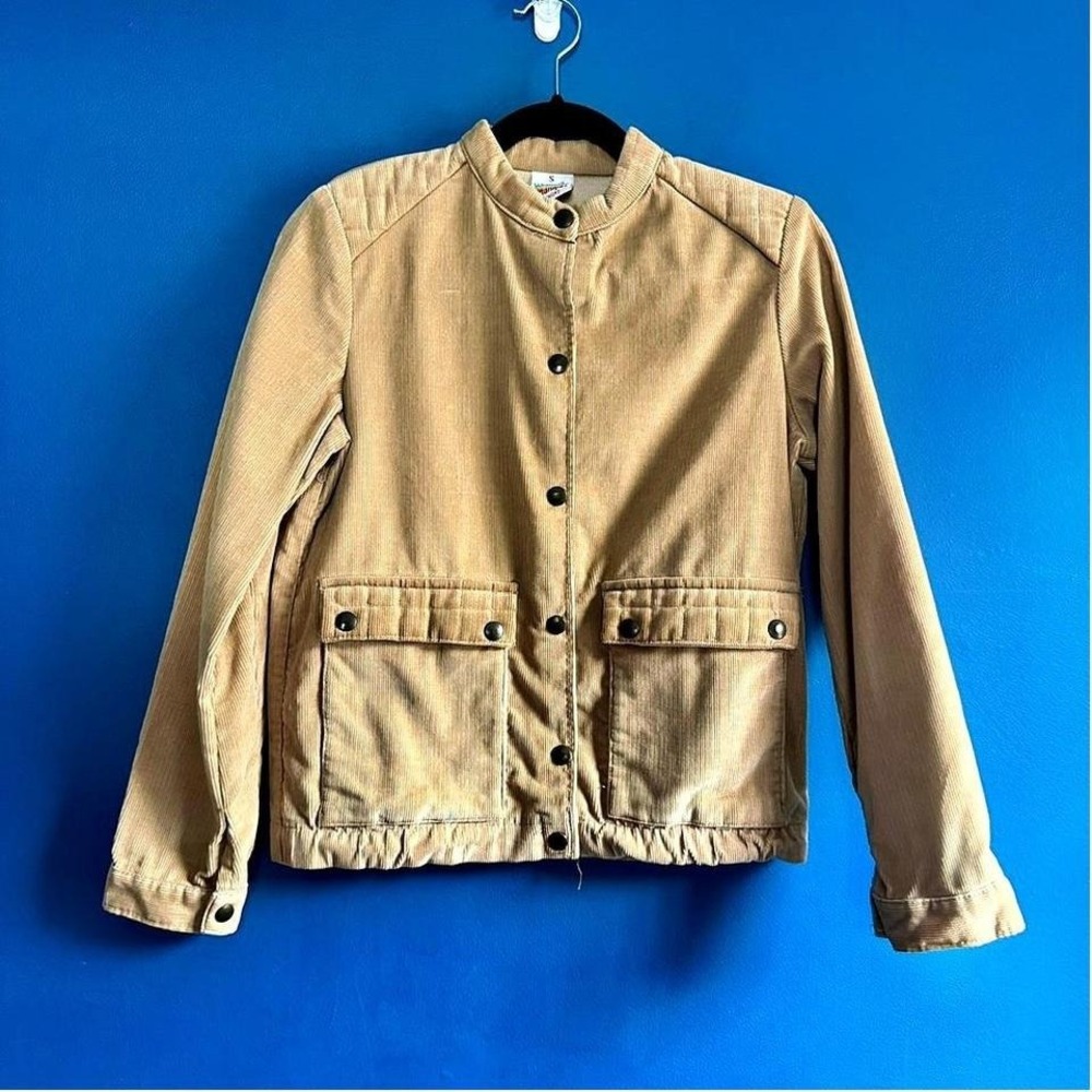 Vintage Wrangler Corduroy Jacket Junior's Size Small Tan Beige Retro Classic